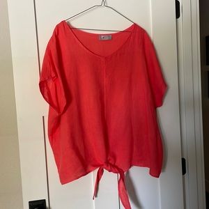 Tina Stephens Linen OS Orange top